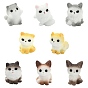 40 pièces 8 styles décorations de présentation en résine opaque en forme de chat, accessoires de maison de poupée micro paysage