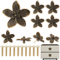 Alloy Drawer Cabinets Handles, Flower, with Screw
