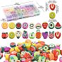 430Pcs 18 Style Fruit Handmade Polymer Clay Beads, Mixed Shapes