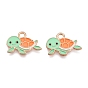 Подвески из эмали и сплава, без свинца и без кадмия, черепаховый шарм, золотые