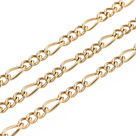 304 cadenas figaro acero inoxidable, revestimiento de iones (ip), con carrete, soldada