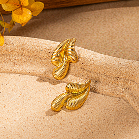 Уникальные спиральные серьги-гвоздики из нержавеющей стали в форме капли 201