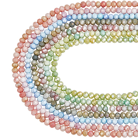 7 нити 7 цвета, эффект омбре, нити из окрашенного стекла, рондель