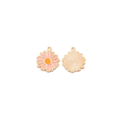 Zinc Alloy Pendants, With Emanel, Flower