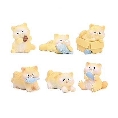 Украшение в форме кошки из смолы, украшения для рабочего стола для автомобиля, домашнего офиса