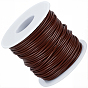 25M Round Cowhide Leather Cord, Leather Jewelry Cord, with Plastic Empty Spools and Organza Gift Drawstring Bags
