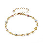 Brass Enamel Link Bracelets, with Lobster Claw Clasps, Star with Evil Eye, Golden