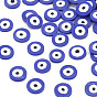 Handmade Polymer Clay Cabochons, Polymer Clay Slices for Resin Crafts & DIY Projects, Flat Round with Evil Eye