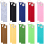 30Pcs 10 Colors Non-Woven Fabric Keychains, Rectangle, with Alloy Split Key Ring, Platinum