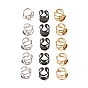 304 Stainless Steel Cuff Ring Components, Round Pad Ring Setting