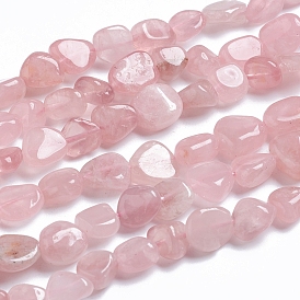 Naturel a augmenté perles de quartz brins, pierre tombée, nuggets