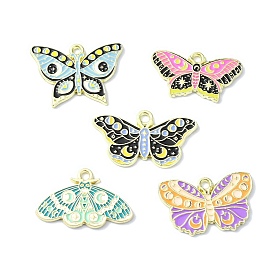 Alloy Enamel Pendants, Golden, Butterfly Charm