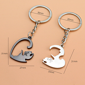 Alloy Couples Keychain, Cat