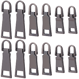 18 шт. 3 стили сплав молнии язычки, прямоугольные