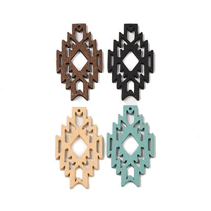 Подвески из окрашенного дерева тополя, ромб