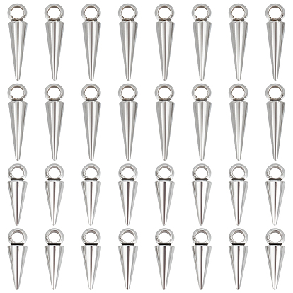 40 шт 2 стиль подвески из нержавеющей стали, шарм конус/шип