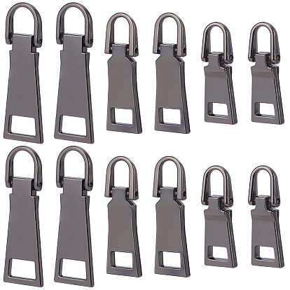 18 шт. 3 стили сплав молнии язычки, прямоугольные