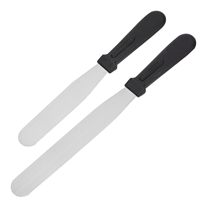 Stainless Steel Straight Spatulas, with Plastic Handle, Bakeware Tools, for Cake Decorating Frosting