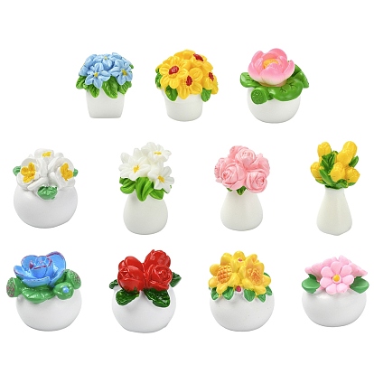 22 шт. 11 стили, украшения из смоляных цветов, аксессуары для кукольного домика с микро-ландшафтом, притворяясь опорными украшениями