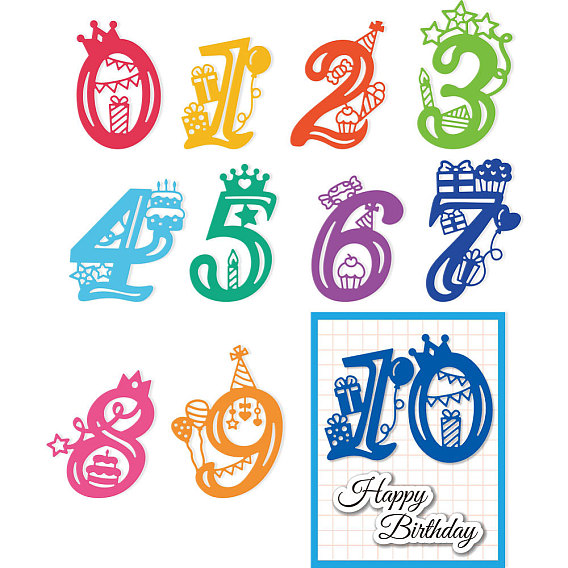 Номер 0~9 трафареты для резки углеродистой стали, для diy scrapbooking, Фотоальбом, декоративная бумага для тиснения, форма для поздравительных открыток