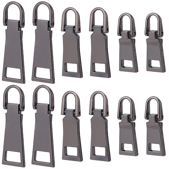 18 шт. 3 стили сплав молнии язычки, прямоугольные