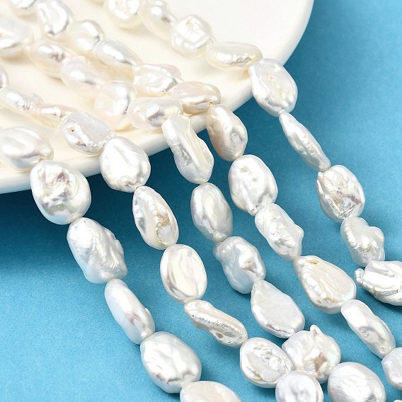 Барокко натуральный жемчуг кеши нити бусы, натуральный культивированный пресноводный жемчуг, форма яйца