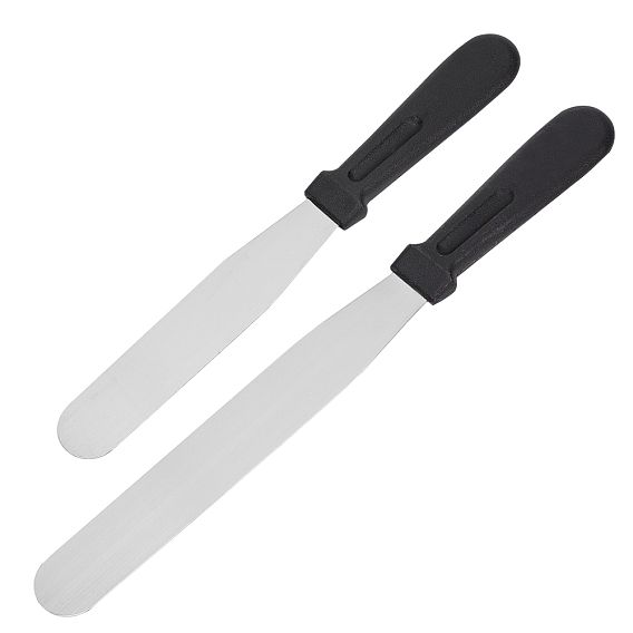 Stainless Steel Straight Spatulas, with Plastic Handle, Bakeware Tools, for Cake Decorating Frosting