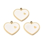 Ion Plating(IP) 316 Surgical Stainless Steel Charm, with Enamel, Real 24K Gold Plated, Heart Charm