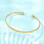 304 Stainless Steel Flat Open Cuff Bangles for Women, Ion Plating(IP)