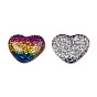 Resin Cabochons, with Glitter Powder, Heart