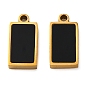 304 из нержавеющей стали шармы эмали, прямоугольный шарм, золотые, ионное покрытие (ip)