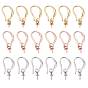 9 Pairs 3 Colors Brass Earring Hooks, for Half Drilled Beads