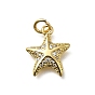 Латунные микро проложить кубического циркония прелести, морская звезда, без кадмия и без свинца, стойки покрытие, долговечный, с целью перехода в кольце