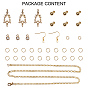 DIY Earring Making, with Brass Links and Charms, Brass Necklace Making, Brass Open Jump Rings and 304 Stainless Steel Open Jump Rings