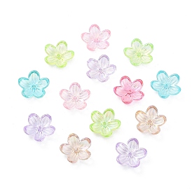 UV Plating Acrylic Bead Caps, 5-Petal Flower