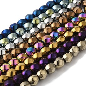 Electroplated Synthetic Magnetic Hematite Beads Strands, Faceted, Twist