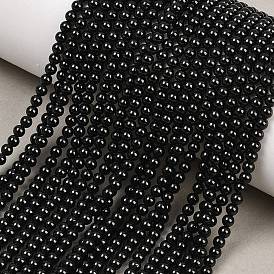 Натуральный черный шпинель нити круглый шарик