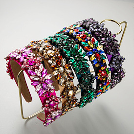 Colorful Geometric Rhinestone Headband for Women with Oversized Sparkling Gems