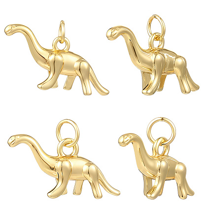 10 шт 2 стили латунные подвески, динозавр прелести, с целью перехода в кольце, без свинца и без кадмия, долговечный