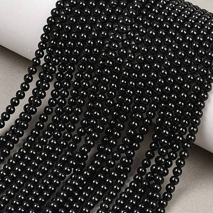 Натуральный черный шпинель нити круглый шарик