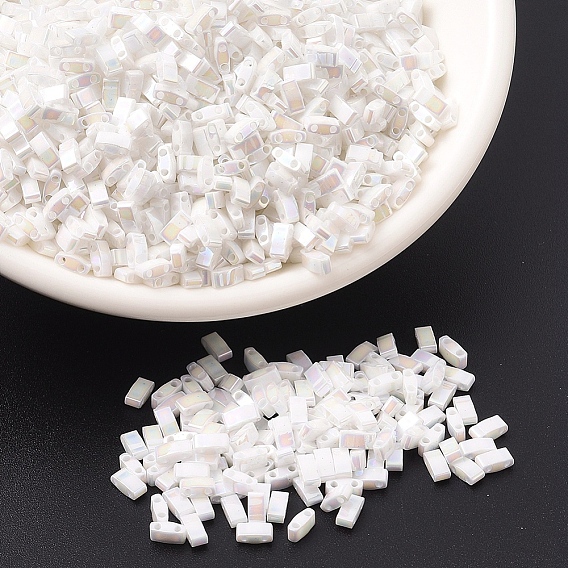MIYUKI Half TILA Beads, Japanese Seed Beads, 2 Hole, Opaque Colours AB