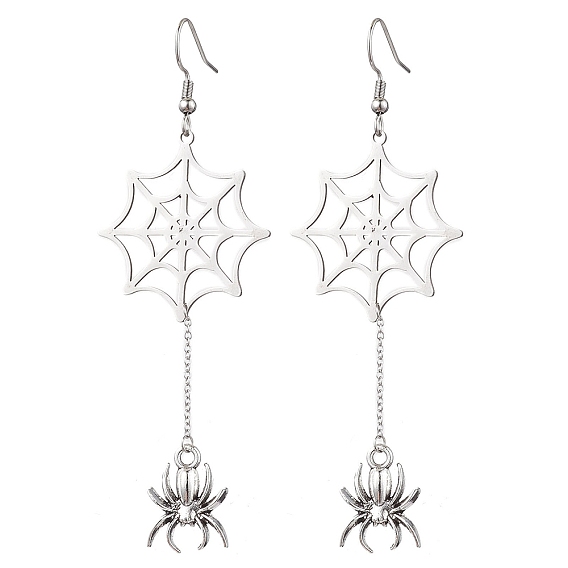 304 серьги-подвески из нержавеющей стали, паук