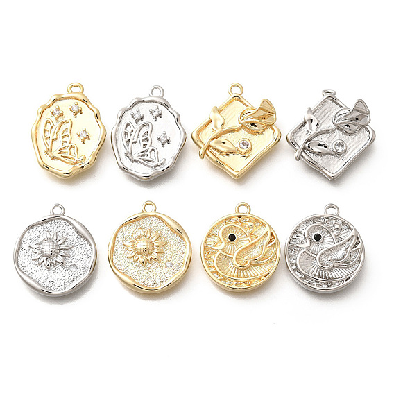 Латунные микро проложить кубического циркония подвески, без кадмия, без никеля и без свинца, овальные/круглые/квадратные подвески