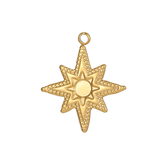 304 Stainless Steel Pendants, Star Charms, Ion Plating(IP)