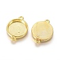 Tibetan Style Alloy Cabochon Connector Settings, Lead Free and Cadmium Free, Flat Round
