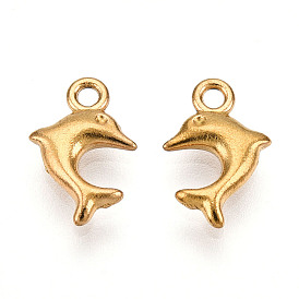 Ионное покрытие (ip) 304 подвеска из нержавеющей стали со стразами, дельфин