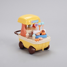 Plastic Truck Miniature Ornaments, Micro Landscape Dollhouse Accessories, Ice Cream Cart