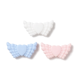 Silicone Focal Beads, Heart with Wing