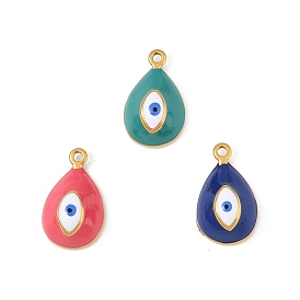 304 нержавеющей стальной эмали подвески, вакуумное покрытие pvd, реальный 18 k позолоченный, слезинка с заклинанием сглаза