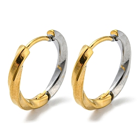 Two Tone 304 Stainless Steel Hoop Earrings for Women